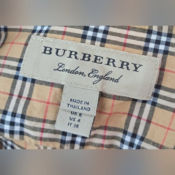 Burberry Women's LS Button Down Shirt Top Nova Check Size 4 US - Picture 3 of 16